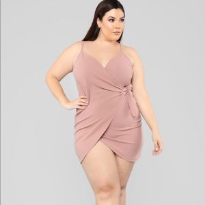 Fashion Nova Liliana Wrap Dress- Mauve